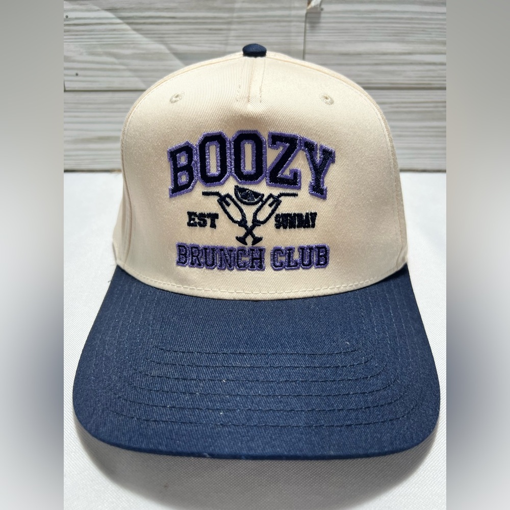 Boozy‎ Brunch Club Cap trucker hat SnapBack adjustable one size embroidered logo